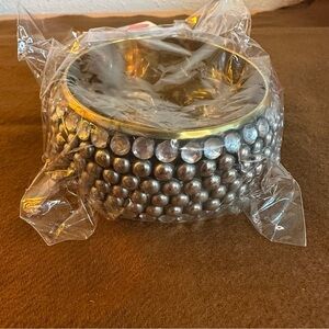 3/30 Bangle Bracelet by Antika Collections Black Rhinestone and Silver Studded